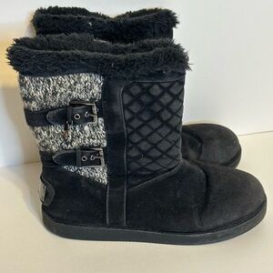 G by Guess Black and Gray Boots